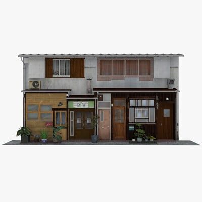 Japanese Apartment Exterior, Japan Building, Chinese Buildings, Japanese House Design, Buildings Artwork, Chinese Courtyard, Japanese Apartment, Japanese Buildings, Asian House