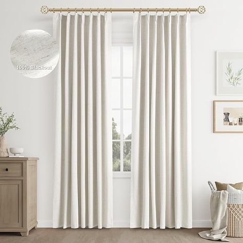 Farmhouse Decor For Bedroom, Linen Blackout Curtains, Decor For Bedroom, Blackout Curtains, Bedroom Living Room, Lake House, Farmhouse Decor, Home Kitchens, Living Room Decor