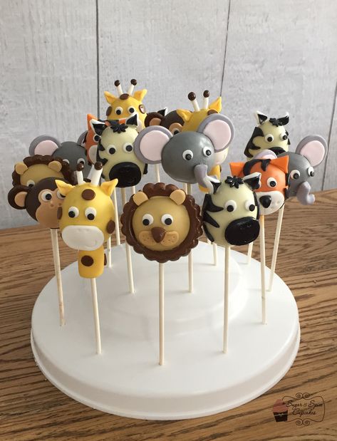 Jungle Safari Cake Pops, Jungle Cake Pops, Shaped Cake Pops, Jungle Safari Cake, Animal Cake Pops, Jungle Birthday Cakes, Jungle Theme Cakes, Cake Pop Tutorial, Safari Cake