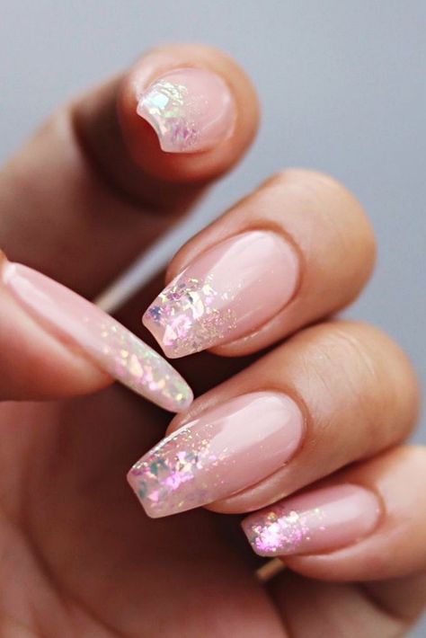 Ongles Rose Pastel, Purple Ombre Nails, Pink Ombre Nails, Pink Manicure, Ombre Nails Glitter, Rose Gold Nails, Ombre Nail Designs, Coffin Nails Long, Nail Designs Glitter