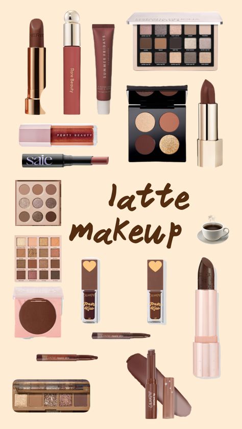 latte makeup look #makeup #beauty #aesthetic #latte #coffee #brown Simple Brown Makeup, Dark Academia Aesthetic Makeup, Latte Makeup Look, Latte Makeup, Lipstick Tutorial, Eye Makeup Techniques, Beauty Aesthetic, Brown Makeup, Dope Makeup