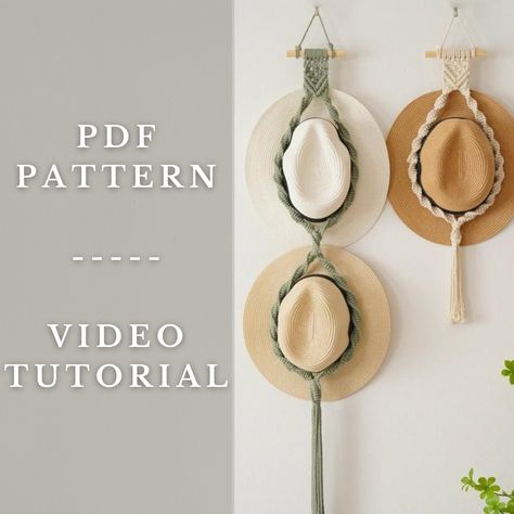 Welcome to the world of macrame with our Hat Storage Pattern! This comprehensive PDF guide is perfect for beginners looking to create a stunning macrame hat hanger. With step-by-step instructions and a crafty DIY pattern, this beginner-friendly kit allows you to effortlessly craft a boho-inspired hat holder. Unleash your creativity and bring a touch of handmade charm to your home decor. NOTE: - Written instruction and a link to the Tutorial video will be provided. - Size of the finished Macrame Hat Holder:  + 1 Tier: 26 inches + 2 Tiers: 42 inches + 3 Tiers: 58 inches - This listing is only about the instant download of the tutorial. It is not about the finished product (the Christmas tree) nor supplies (ropes, etc.) Should you need any further information or assistance, custom the desired Macrame Double Hat Hanger Pattern, Crochet Hat Hanger Pattern, Macrame Cowboy Hat Holder Diy, Macrame Hat Hanger Diy Pattern, Macrame Cowboy Hat Holder, Macrame Hat Hanger Diy, Diy Hat Holder, Macrame Hat Holder, Storage Pattern