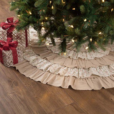 Ruffled Tree Skirt, Tree Skirt Pattern, Vintage Inspired Christmas, Vhc Brands, Country Holiday, Christmas Store, Farmhouse Christmas Decor, Tree Skirt, Country Western