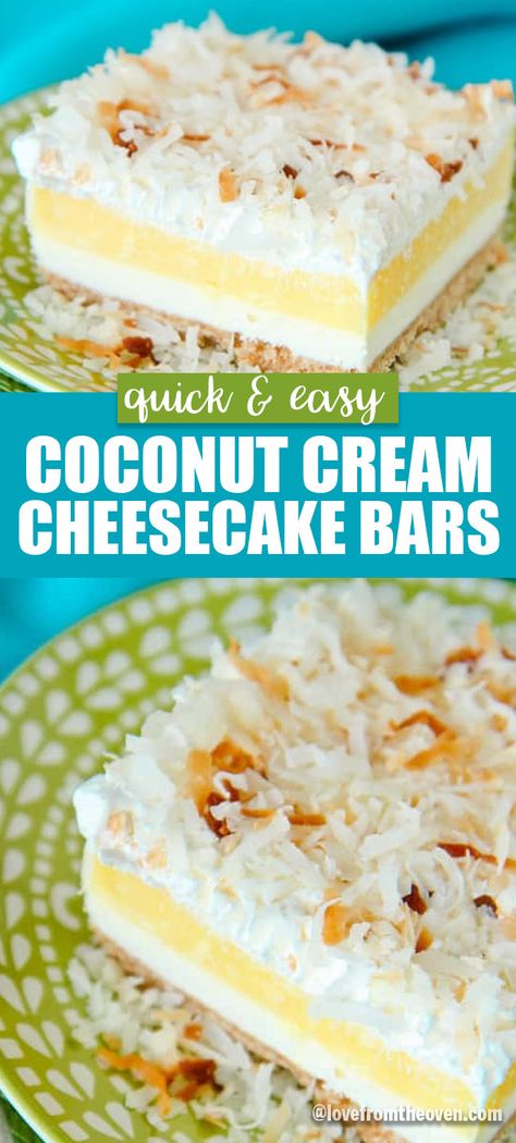 7 Layer Magic Cookie Bars, Coconut Cream Cheesecake, Desserts Quick, Cheap Desserts, Coconut Cakes, No Bake Summer Desserts, Love From The Oven, Cream Cheese Bars, Magic Cookie Bars