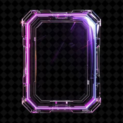 Clear Polycarbonate Card Card Border With Neon Geometric Sha Unique Transparent Neon Card Design Neon Element, Card Game Template, Gaming Template, Steampunk Font, Learning Photoshop, Card Border, Neon Frame, Game Website, Neon Geometric