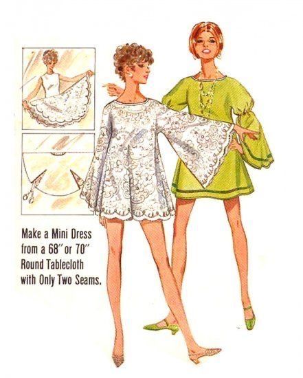 Tablecloth Dress, Mod Pattern, Angel Sleeves Dress, 60s And 70s Fashion, Fashion Illustration Vintage, Angel Dress, Vintage Dress Patterns, Angel Sleeve, Sewing Design