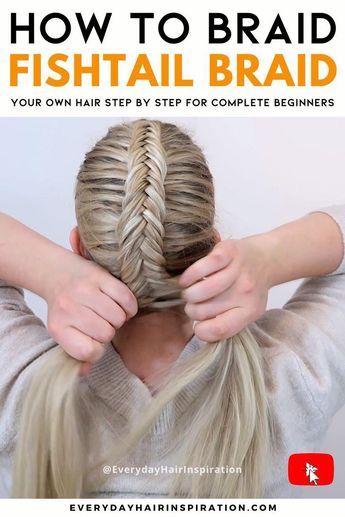 Easy Fishtail Braid, Braid Your Own Hair, Dutch Fishtail, Dutch Fishtail Braid, Stylish Ponytail, Fishtail Braid Hairstyles, Fishtail Braids, Dutch Braid Hairstyles, Braiding Your Own Hair