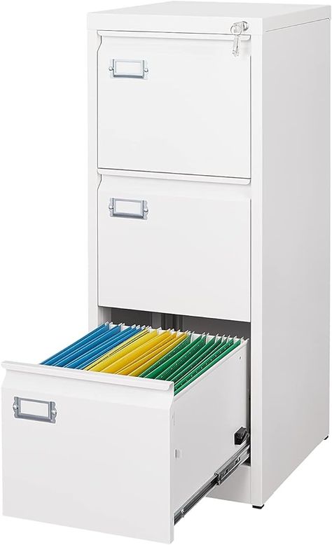 Amazon.com: ZAOUS Metal Vertical File Storage Cabinet, 3 Drawer File Cabinet with Lock, 18" Deep Vertical Filing Cabinets for A4 Legal/Letter Size, Assembly Required (3 Drawer - Gray) : Office Products File Storage Cabinet, Filling Cabinet, Gray Office, 3 Drawer File Cabinet, Legal Letter, Filing Cabinet Storage, Office Themes, Office Lounge, Lateral File Cabinet