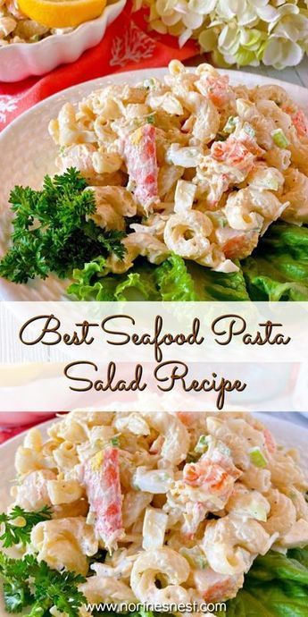 A simple, yet delicious, Pasta Seafood Salad with big chunks of Crab Meat and Large Shri… | Sea food salad recipes, Seafood pasta salad recipe, Shrimp salad recipes Seafood Pasta Salad, Seafood Pasta Salad Recipe, Crab Pasta Salad, Shrimp Pasta Salad, Seafood Salad Pasta, Crab Pasta, Crab Salad Recipe, Sea Food Salad Recipes, Shrimp Salad Recipes