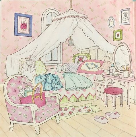 #cute Bedroom Drawing, Ethereal Art, Girly Art, Pics Art, Drawing Tips, Pretty Art, Aesthetic Art, Art Inspo, Cute Wallpapers