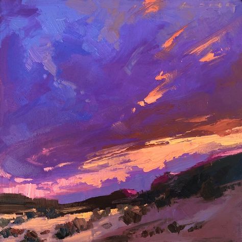 Chris Long on Instagram: “Early, Joshua Tree N.P. 6”x6” Oil on cradled wood panel Available on my website: chrislongpainter.com (link in profile) . #cloudscape…” Sunset Paintings, Chris Long, Modern Impressionism, Daily Painters, Voltron Klance, Architecture Drawing Art, Landscape Art Painting, Abstract Art Landscape, Night Painting