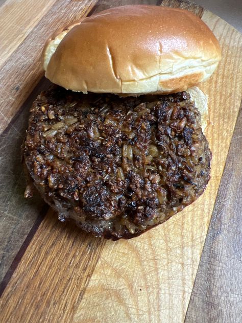 Money’s Mushroom Burgers (COPYCAT RECIPE) | Edwina Dahling Garden Burger, Mushroom Burger Recipe, Mushroom Burgers, Bulgar Wheat, Burger Meat, Crimini Mushrooms, Mushroom Burger, Veggie Burgers, Vegan Burgers