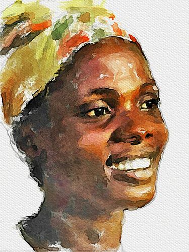 Black Skin Watercolor, Watercolor Portrait Dark Skin, Watercolor Dark Skin, Dark Skin Painting, Watercolor Portrait, Watercolor Portrait Painting, Afrocentric Art, Painting People, Watercolor Artists