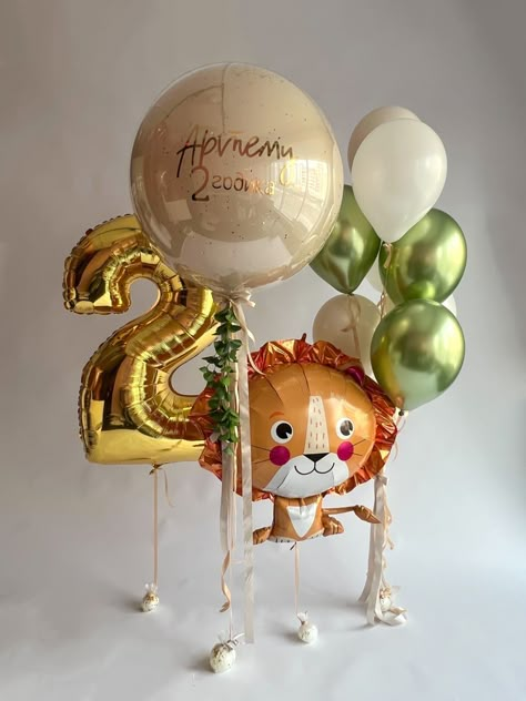 Tiger Birthday Party, 2nd Birthday Party For Boys, Animal Birthday Cakes, 1st Birthday Balloons, 1st Birthday Girl Decorations, Balloons Ideas, Tiger Birthday, Baby Boy 1st Birthday Party, Simple Birthday Decorations