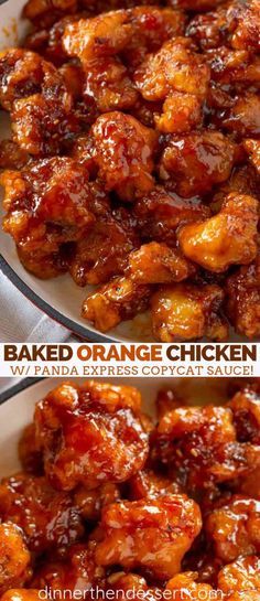 Baked Orange Chicken made with Panda Express Orange Chicken Copycat Sauce with an easy baked recipe that's easier and healthier than frying in 30 minutes! #orange #orangechicken #chinesefood #chinese #dinner #dinnerthendessert Meals For Winter Dinners, Fast Easter Dinner, Fried Orange Chicken Recipe, Dietbic Recipes, Fresh Mandarin Orange Recipes, Small Dinner Ideas, Dinner Meals Recipes, Tai Food Recipes, Crockpot Orange Chicken