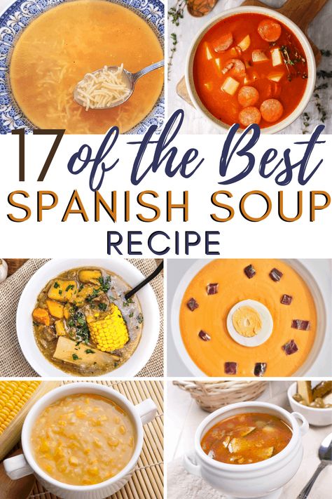 Spanish Soup Recipes, Spanish Bean Soup, Soup For Sick, Spanish Stew, Spanish Vegetables, Pork Soup Recipes, Spanish Soup, Easy Spanish Recipes, Spanish Chicken