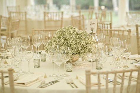 Gypsophila Centerpiece Wedding, Babies Breath Centerpiece Round Table, Abroad Wedding, Gypsophila Wedding, Table Centerpiece Decorations, Bridal Decorations, Wedding Floral Centerpieces, Wedding Ceremony Flowers, Wedding Tables