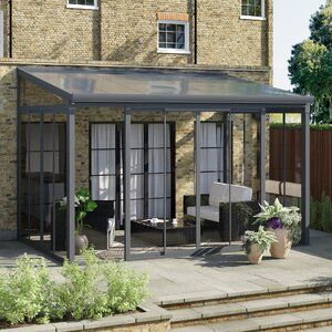 Sol 72 Outdoor Tongue & Groove Summer House | Wayfair.co.uk Polycarbonate Roof Panels, Glass Conservatory, Corner Summer House, Aluminum Gazebo, Room Extensions, Glass Extension, House Extension Design, Patio Awning, Garden Buildings