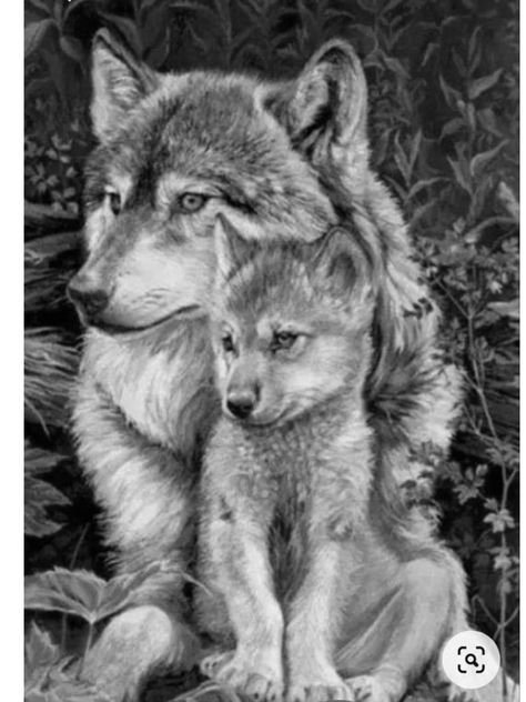 Wolf Mom And Pup Tattoo, Wolf Cub Tattoo, Wolf And Pup Tattoo, Wolf And Cub Tattoo, Wolf And Cub Tattoo Design, Wolf Puppies, Wolf Sleeve, Animal Sleeve, Cubs Tattoo