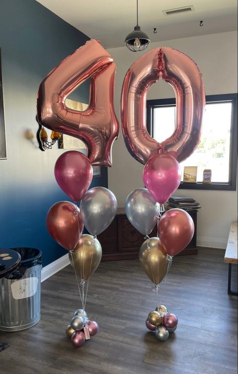 40 And Fabulous Balloons, 40th Birthday Party Balloons, 40th Birthday Brunch Decor, Balloon 40th Birthday, Pink And Gold Birthday Party Women, 40th Birthday Ideas For Women Decoration Decor, Fab 40 Party Ideas For Women, Girly 40th Birthday Party, 40th Birthday Rose Gold Theme