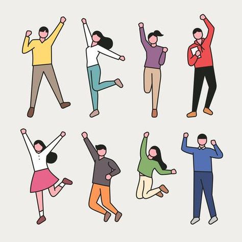 Jumping Poses, Illustration Flat, Campus Life, Taehyung Fanart, Visual Aids, Jumping For Joy, Flat Design, Vector Graphics, Vector Art