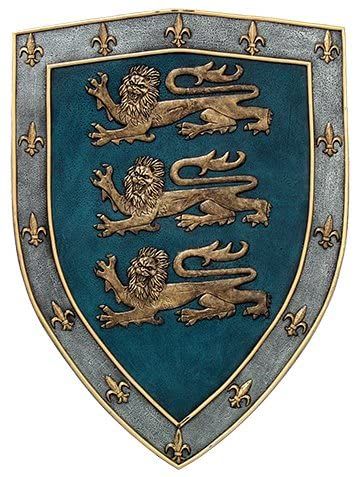 Medieval Home Decor, Royal Coat Of Arms, Shield Wall, Medieval Shields, Medieval Decor, Knight Shield, Family Shield, Medieval Furniture, Three Lions