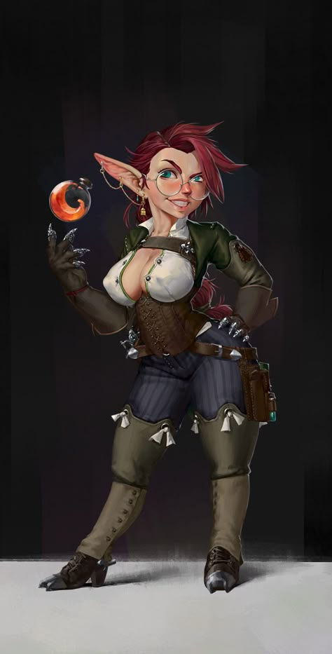 Female Gnome, Pathfinder Character, Heroic Fantasy, The Alchemist, Dungeons And Dragons Characters, Dnd Art, D&d Dungeons And Dragons, Arte Fantasy, Fantasy Rpg