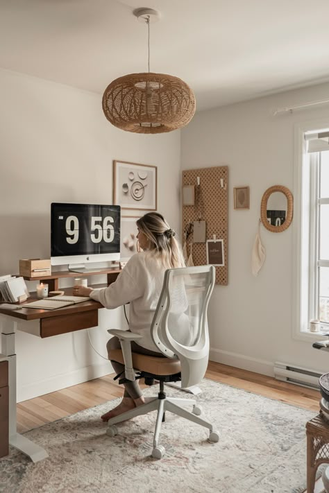 Home Office Inspo, Work Office Decor, Cozy Office, Cozy Home Office, Office Room Decor, Office Inspo, Small Home Office, Modern Home Office, Home Office Setup