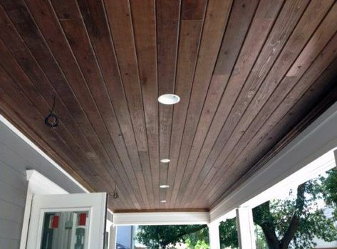 Top 70 Best Porch Ceiling Ideas - Covered Space Designs Patio Ceiling Ideas, Wood Ceiling Panels, Groove Ceiling, Porch Wood, Modern Porch, Tongue And Groove Ceiling, Plank Ceiling, Porch Ceiling, Building A Porch