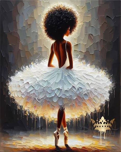 The New Black Art Renaissance | Swan Lake 🦢  👑RubyAndRoyal.Etsy.com👑 | Facebook Paintings Of Ballerinas, Black Ballerina Painting, African Art Paintings Black Women, Black Ballerina Art, Silhouettes Art, Ballerina Art Paintings, African American Artwork, Black Woman Art, Art Dance