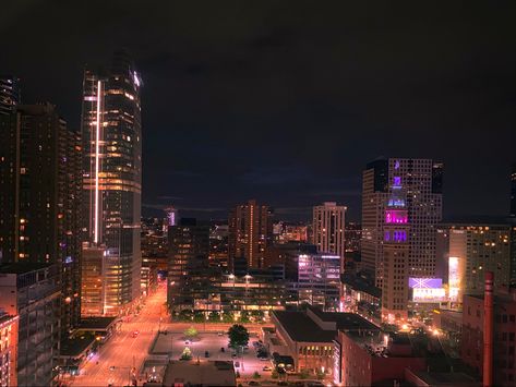 Denver Colorado Nightlife, Downtown Denver Aesthetic, Denver Aesthetic, Denver Nightlife, Denver Apartments, Denver Downtown, Nightlife Aesthetic, Colorado City, Apartment View