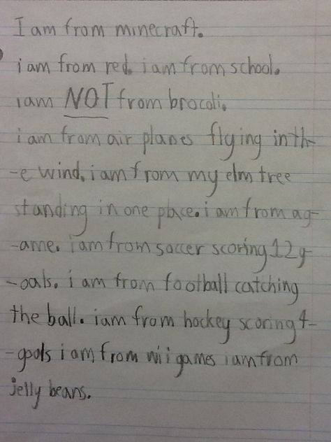 "I am From" student writing inspired by George Ella Lyon's "Where I'm From" poem. Where Im From Poem, Reading Support, I Am Poem, 5th Grade Writing, Poetry Unit, Philosophy Of Education, Writing Ideas, Student Writing, Fifth Grade