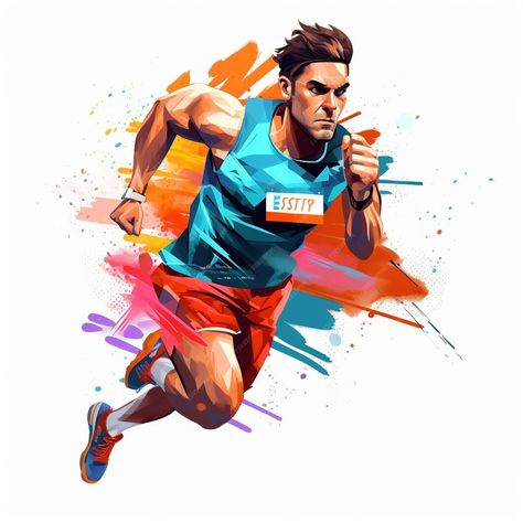 Premium Photo | Runner isolated on white background Muscular sportive man Concept of action Generative Ai Photo Runner, Marathon Poster, Marathon Posters, Athlete Running, Sports Background, Runner Games, Running Photos, Sports Attire, Health Post