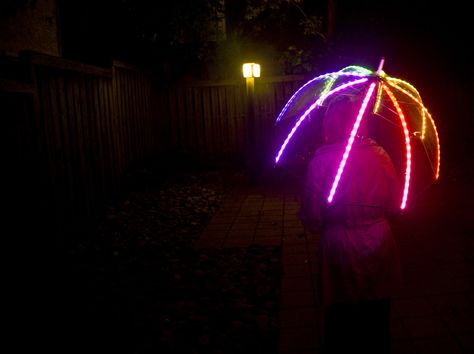 Led Umbrella, Led Costume, Coolest Gadgets, Diy Gadgets, Sensory Rooms, Umbrella Lights, Festival Gear, Led Diy, Cosplay Tutorial