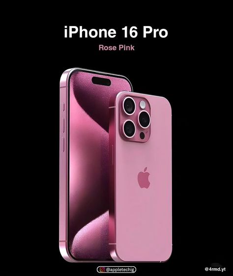 iPhone 16 Pro Rose Pink ❤️ What are your thoughts on this?? _______ Credits:@4rmd.yt _______ #iphone15#iphone15pro #iphone16… | Instagram New Iphone 16, I Phone 16 Pro, Iphone 16 Pink, Pink Iphone 15, Iphone 15 Pink, Iphone 16pro, Iphone Images, Iphone Image, Iphone Pink