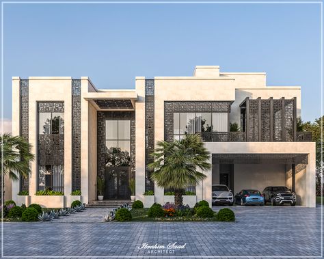 Home Facade Ideas, Villa Facade Design, New Classic Villa, Modern Villa Exterior, Classic Facade, Mansion Exterior, Facade Architecture Design, Residential Building Design, Luxury Beach House