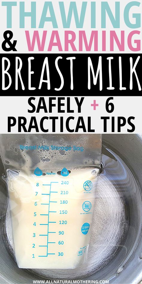 Thawing And Warming Breast Milk Safely + 6 Practical Tips. How To Thaw And Warm Up Breast Milk + 6 Tips To make Mom Life Easier. Defrosting breast milk guidelines. Defrosting breast milk. Breast milk storage. #allnaturalmothering #pumping #breastfeeding #newmom #baby #Lactation #pregnancy #thirdtrimester Thawed Breastmilk Guidelines, Thawing Breastmilk Guidelines, How To Thaw Breastmilk, Warming Up Breastmilk From Fridge, How Much Milk Does Baby Need, Defrosting Breastmilk, Thawing Breastmilk, Defrost Breastmilk, How To Defrost Breastmilk