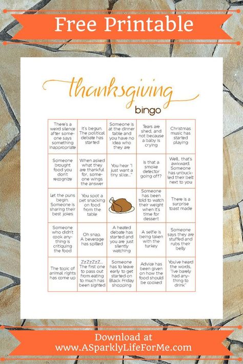 Free Thanksgiving Bingo Game Printable for Adults  #thanksgiving #fall #thanksgivingdinner #freebie #printable #freeprintable Thanksgiving Activities For Adults, Thanksgiving Bingo Free, November Things, Thanksgiving Games For Adults, Friendsgiving Games, Thanksgiving Bingo, Free Thanksgiving Printables, Christmas Bingo, Fall School