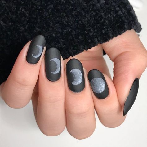 Top 100 Best New Moon Nail Ideas For Women - Lunar Fingernail Designs Moon Nail Ideas, Moon Phase Nails, Fingernail Designs, Fresh Beginnings, Moon Nails, Black Moon, Moon Shapes, Moon Design, New Moon