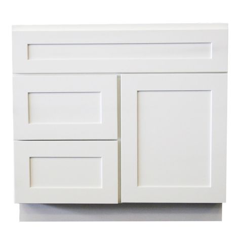 Craftline Ready to Assemble Shaker White Vanity Cabinets Shaker Vanity, Cabinet Options, Rta Cabinets, Vanity Accessories, White Vanity, Tall Cabinet, White Sink, White Cabinetry, Stylish Bathroom