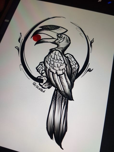 IG: @j.scaled #hornbill #bird #endangered #feather #jscaled #leaves #claw #blackwork #lines #linework #blackandgreytattoo #illustration #birdillustration #tattoo #tattooideas #birdtattooideas #procreate #digitalart #digitalillustration Hornbill Tattoo, Hornbill Bird, Bird Illustration, Moon Tattoo, Black And Grey Tattoos, Dreamcatcher Tattoo, Blackwork, Digital Illustration, Tattoo Designs