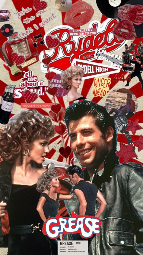 #greace #greece #50s #1950s 50s Aesthetic 1950s, Grease Aesthetic, Grease 1978, 50s Aesthetic, Grease Movie, Grease Is The Word, Movie Collage, Old Fashioned Love, Sandra Dee