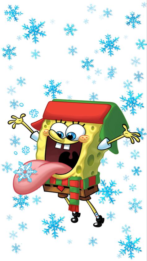 Creadora : @Andy_mishelle Funny Christmas Wallpaper, Spongebob Christmas, Christmas Wallpaper Iphone Cute, Apple Images, Christmas Cutouts, Spongebob Square, Spongebob Wallpaper, Christmas Feeling, Holiday Wallpaper