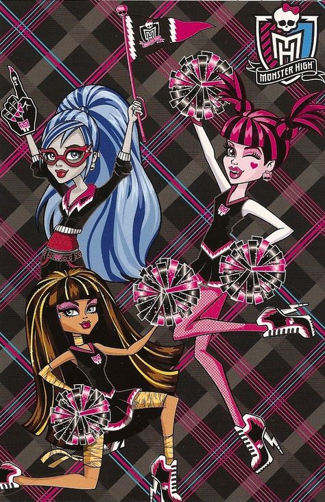 Cheerleader Cleo De-Nile & Draculaura with Super Fan Ghoulia Geek Cake, Monster High Printables, Turtle Cakes, Monster High Bedroom, Cake Batman, Pirate Cakes, Calling All The Monsters, Monster High Room, Minion Cakes