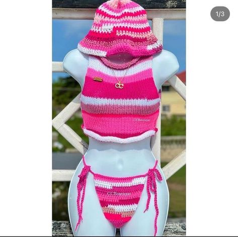 These are EVERYTHING 😍❤️💛💚💙 Crochet Bathing Suit Ideas, Knitted Bathing Suit Bikinis, Crochet Bathing Suits Pattern Free, Crochet Bathing Suit, 2023 Crochet, Bathing Suit Patterns, Crochet Bathing Suits, Instagram Baddies, Swimwear Pattern