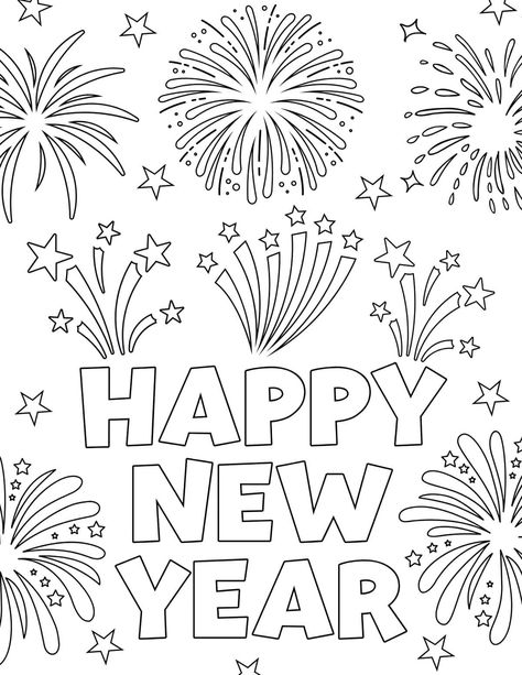 Let your children ring in the new year with these fun and free New Year coloring pages for 2024! From dazzling party hats to clocks ticking down to midnight, there are Happy New Year coloring sheets for kids of all ages, including toddlers, preschoolers, older kids, and teens. Whether you want to use these at home, in the classroom, or at holiday parties, these new year printables make a great first-of-the-year activity for kids of different ages! New Year Printables, New Years Hat, Snowman Coloring Pages, New Year Coloring Pages, New Years Activities, Dinosaur Coloring Pages, Coloring Sheets For Kids, Fall Coloring Pages, Ring In The New Year