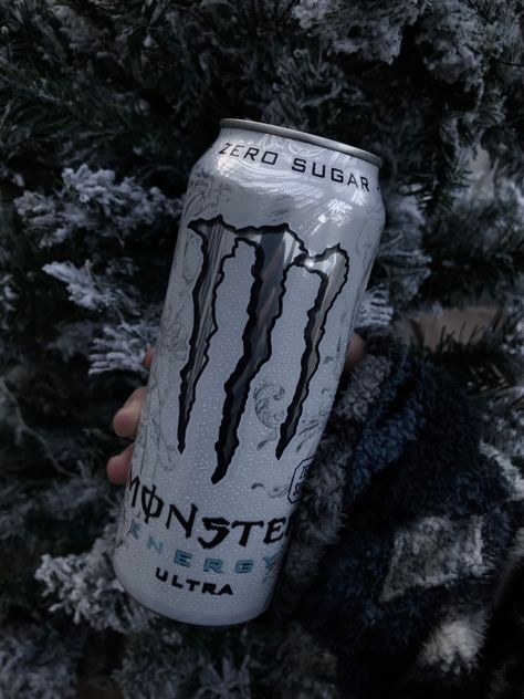 Monster White Aesthetic, White Monster, White Monster Drink, Monster Energy Aesthetic, White Monster Energy Aesthetic, Monster Energy Necklace, White Monster Drink Aesthetic, Black Monster Energy, Monster Aethstetic Drink