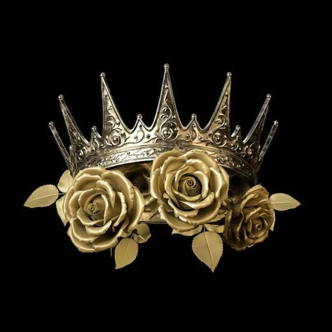 Gold Crown, Black And Gold, Roses, Crown, Queen, Bar, Flowers, Gold, Black