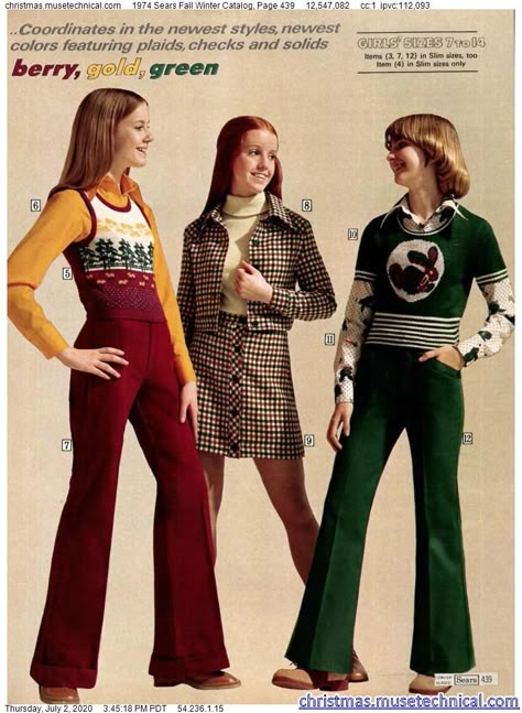 1974 Sears Fall Winter Catalog, Page 439 - Christmas Catalogs & Holiday Wishbooks Look Disco, 70s Inspired Outfits, Decades Fashion, Flower Power Hippie, 60s 70s Fashion, Fashion 70s, 60s And 70s Fashion, Outfits Dressy, 70s Inspired Fashion