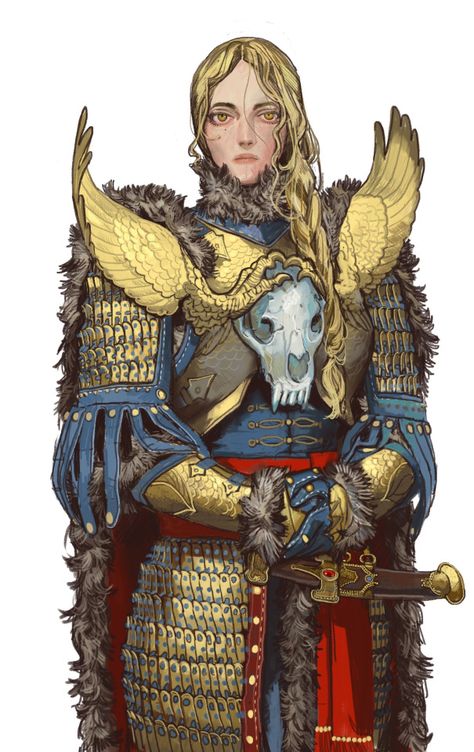 Naryska Leysa, Golden Knight of Kislev, by mossacannibalis Dnd Paladin, Golden Knight, Knight Art, Knight Armor, Fantasy Armor, Fantasy Concept Art, Warhammer Fantasy, Armor Concept, Arte Fantasy